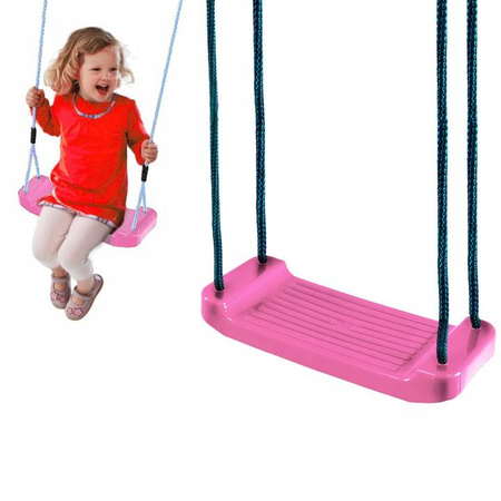 HUŚTAWKA PLASTIKOWA RÓŻOWA DO OGRODU