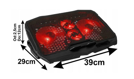 PODSTAWKA PODKŁADKA CHŁODZĄCA POD LAPTOPA NOTEBOOKA PODŚWIETLANA 12-17''