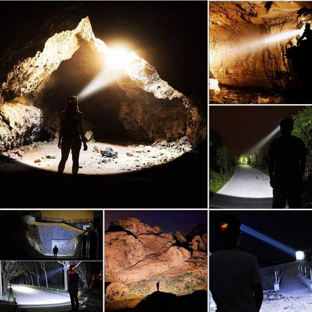 MOCNA LATARKA CZOŁOWA 5 x LED T6 LAMPKA CZOŁÓWKA