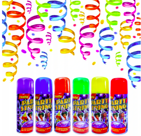 SERPENTYNA W SPRAYU DUŻY ZESTAW 6 SZTUK MIX KOLOR