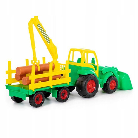 Mistrz traktor z łyżką przyczepą do przewozu Wader