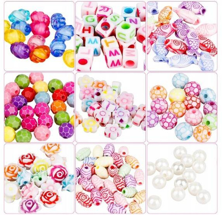 ZESTAW KORALIKÓW KORALIKI DO BRANSOLETEK