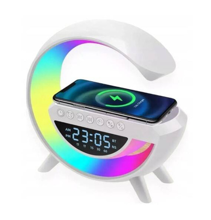 LAMPKA ŁADOWARKA GŁOŚNIK RADIO budzik WYŚWIETLACZ