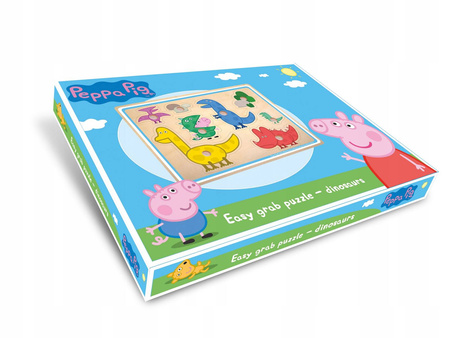 DINOZAURY DREWNIANA UKŁADANKA ŚWINKA PEPPA