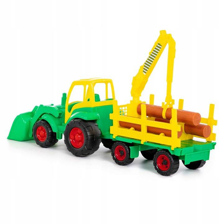 Mistrz traktor z łyżką przyczepą do przewozu Wader