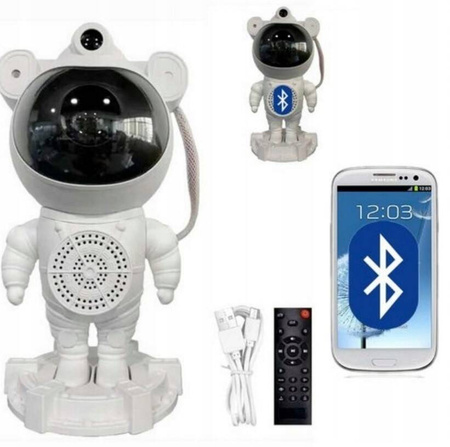 PROJEKTOR GWIAZD NIEBA RZUTNIK LED LAMPKA NOCNA ASTRONAUTA Z GŁOŚNIKIEM