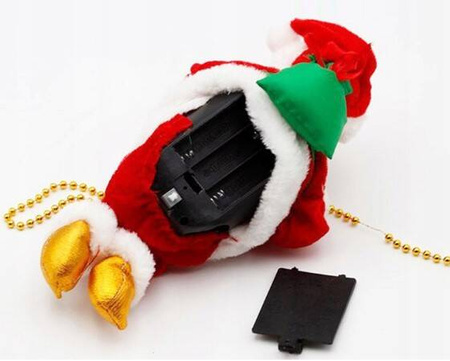 MIKOŁAJ 20CM WSPIN AJĄCY SIĘ PO LINIE 100CM Z MELODYJKA NA ŚWIĘTA HIT