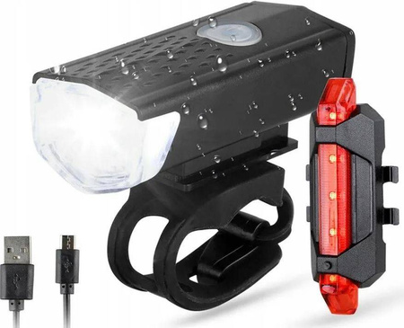 LAMPKA ROWEROWA ŚWIATŁO PRZÓD I TYŁ NA KIEROWNICĘ