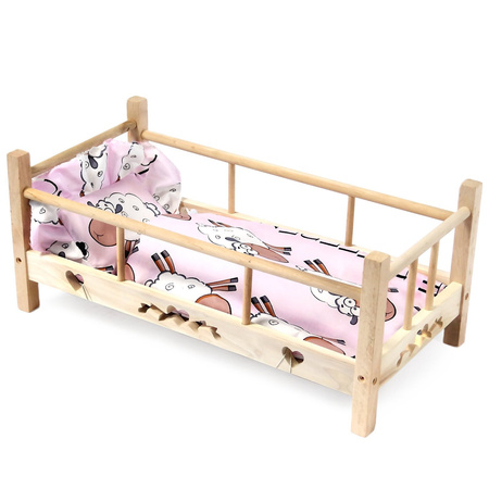 L1 DREWNIANE ŁÓŻECZKO KOŁYSKA DLA LALEK PRODUKT PL