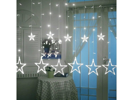 Kurtyna gwiazdki 2,5M 138 led lampki - BARWA ZIMNA
