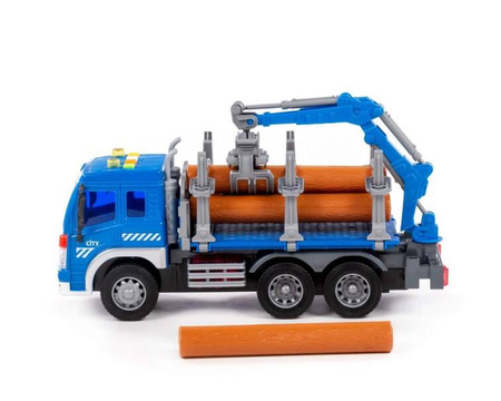 Polesie "City", samochód do przewozu dłużycy inercyjny światło i dźwięk 96050