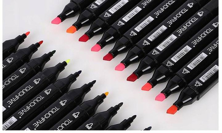 MARKERY ALKOHOLOWE TOUCH ZESTAW 48 szt DWUSTRONNE