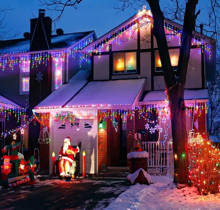 LAMPKI SOPLE 300 LED RGB Z BIAŁYM FLASHEM 