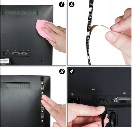 TAŚMA LED DO TELEWIZORA RGB 3M 5V + PILOT