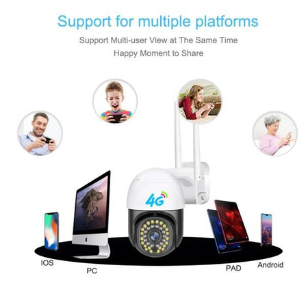 KAMERA BEZPRZEWODOWA 4G ZEWNĘTRZNA OBROTOWA WIFI 8MPX