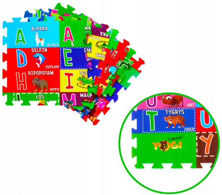 PUZZLE PIANKOWE DUŻA MATA EDUKACYJNA 180 X 120 CM