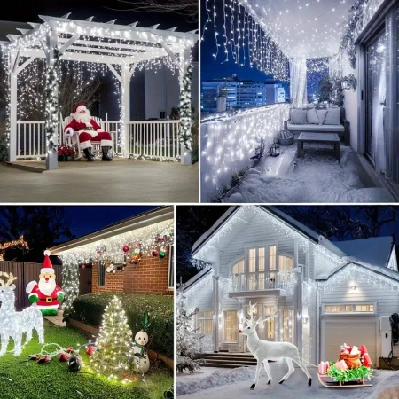 LAMPKI SOPLE 300 LED - BIAŁE ZIMNE Z BIAŁYM FLASHEM