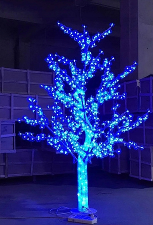 DRZEWKO LED ŚWIECĄCE 180 CM NIEBIESKIE Z FLESHEM