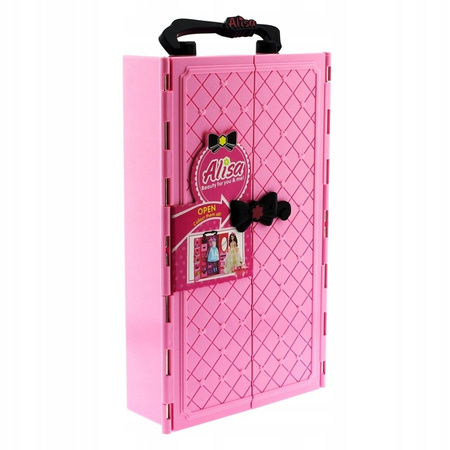 DOMEK DLA LALEK SZAFA LALKA UBRANIA GARDEROBA XXL