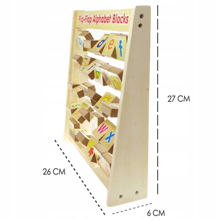 Kostka Edukacyjna drewniana Alfabet liczydło