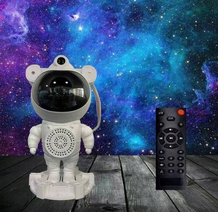 PROJEKTOR GWIAZD NIEBA RZUTNIK LED LAMPKA NOCNA ASTRONAUTA Z GŁOŚNIKIEM