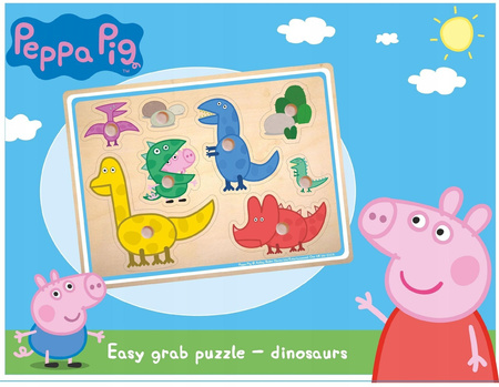DINOZAURY DREWNIANA UKŁADANKA ŚWINKA PEPPA