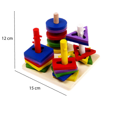 SORTER UKŁADANKA LOGICZNO ZRĘCZNOŚCIOWA DREWNIANA