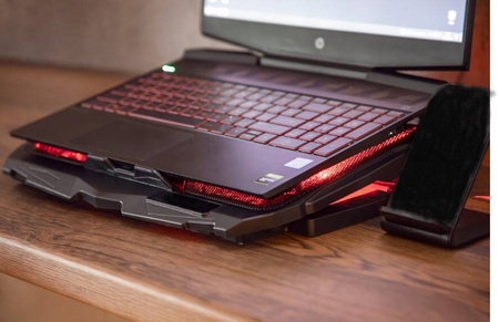 PODSTAWKA PODKŁADKA CHŁODZĄCA POD LAPTOPA NOTEBOOKA PODŚWIETLANA 12-17''