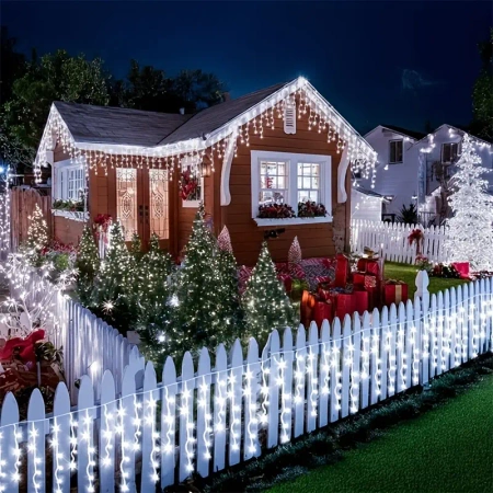 LAMPKI SOPLE 500 LED - BARWA BIAŁA ZIMNA Z FLASHEM