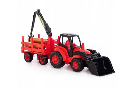 Mistrz traktor z łyżką przyczepą do przewozu Wader