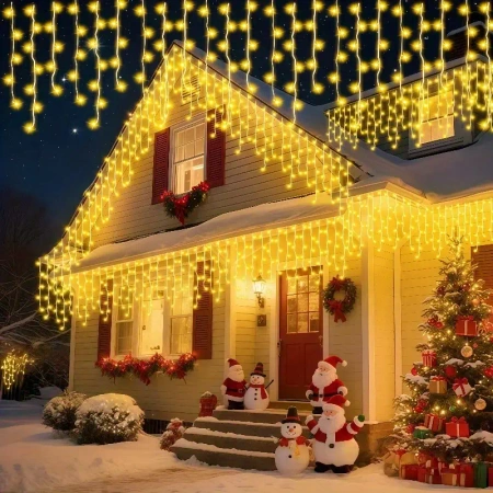 LAMPKI SOPLE 500LED  - BARWA CIEPŁA Z FLASHEM