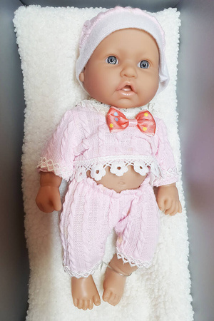 LALKA BOBAS CHŁOPIEC LALECZKA GUMOWA BABY KOCYK PREZENT