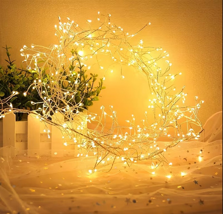 LAMPKI CHOINKOWE 2000 LED BIAŁE CIEPŁE 