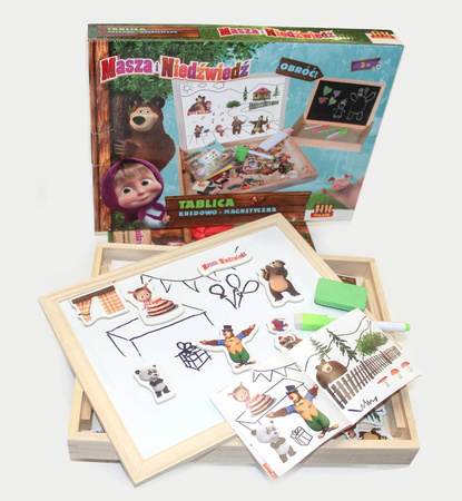 TABLICA MAGNETYCZNA DREWNIANA MASZA I NIEDŹWIEDŹ