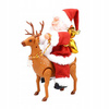 MIKOŁAJ NA RENIFERZE chodzącym do przodu OZDOBA ZABAWKA