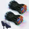 GIRLANDA LAMPKI SOLARNE OGRODOWE RGB 100LED 10M