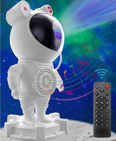 PROJEKTOR GWIAZD NIEBA RZUTNIK LED LAMPKA NOCNA ASTRONAUTA Z GŁOŚNIKIEM