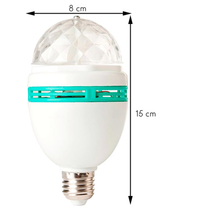 ŻARÓWKA DISCO OBROTOWA LED PROJEKTOR LASER