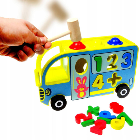 SORTER Przeijak Drewniany EDUKACYJNY Cyfry Auto