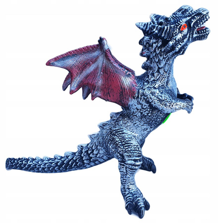 SM4 DUŻY GUMOWY DWUGŁOWY SMOK DINOZAUR Z DŹWIĘKIEM