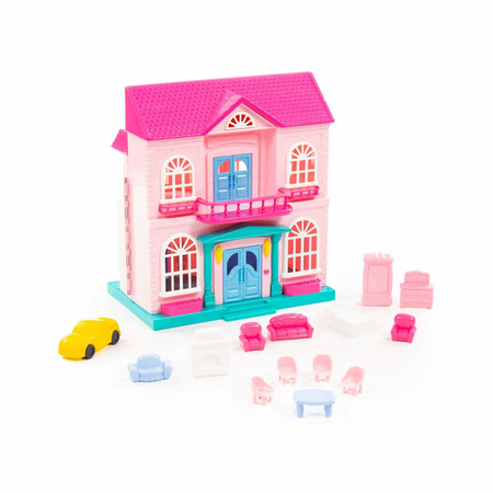Domek dla lalek "Zosia" z zestawem mebli i samochodem