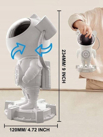 PROJEKTOR GWIAZD NIEBA RZUTNIK LED LAMPKA NOCNA ASTRONAUTA Z GŁOŚNIKIEM