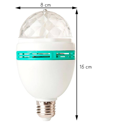 ŻARÓWKA DISCO OBROTOWA LED PROJEKTOR LASER