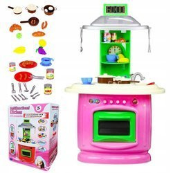 DUŻA KUCHNIA 100cm RÓŻOWA dla dzieci kuchenka PL