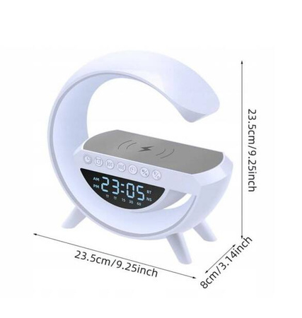 LAMPKA ŁADOWARKA GŁOŚNIK RADIO budzik WYŚWIETLACZ