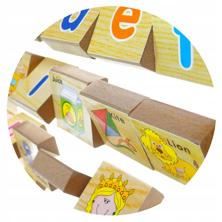 Kostka Edukacyjna drewniana Alfabet liczydło