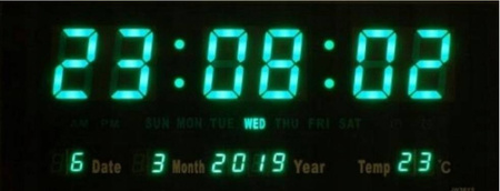 ZEGAR CYFROWY LED WYŚWIETLACZ DATA TERMOMETR 3074