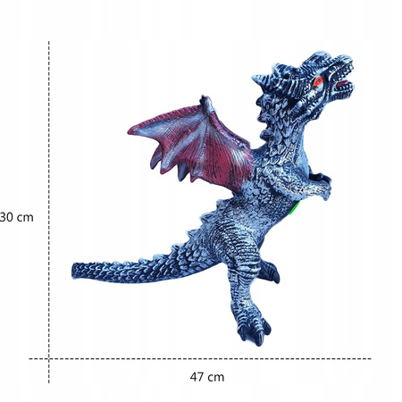 SM4 DUŻY GUMOWY DWUGŁOWY SMOK DINOZAUR Z DŹWIĘKIEM