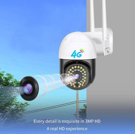 KAMERA BEZPRZEWODOWA 4G ZEWNĘTRZNA OBROTOWA WIFI 8MPX