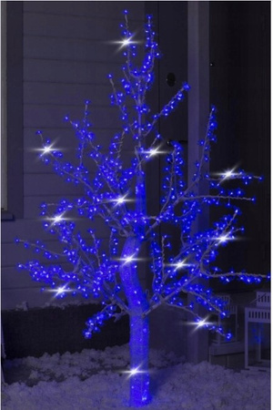 DRZEWKO LED ŚWIECĄCE 150 CM NIEBIESKIE Z FLESHEM